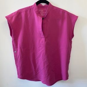 Figs 2 pocket Pink Scrub Top XXS